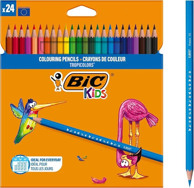 Lápices de Colores BIC Kids para Niños (24 unidades)
