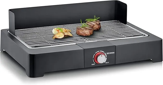 Severin Barbacoa de Mesa Eléctrica con Parrilla Acero Inoxidable