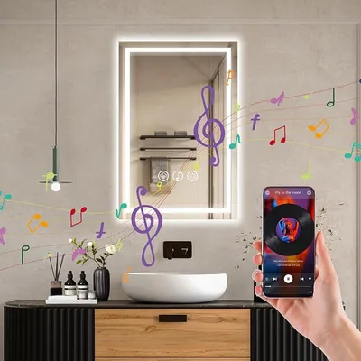 Espejo LED Bluetooth Ratsamee 40x60 cm