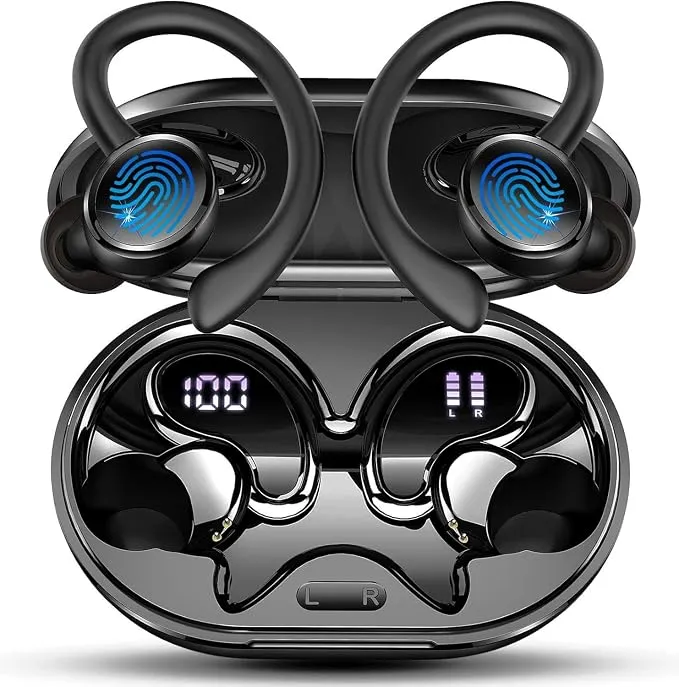 Auriculares Inalambricos Deportivos Bluetooth 5.4 HiFi Estéreo con 4 HD Mic y 60H de Autonomía
