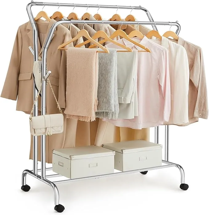 SONGMICS Burro para Ropa con Ruedas y Alta Capacidad de Carga