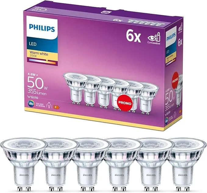 Bombillas LED Philips GU10 Pack 6