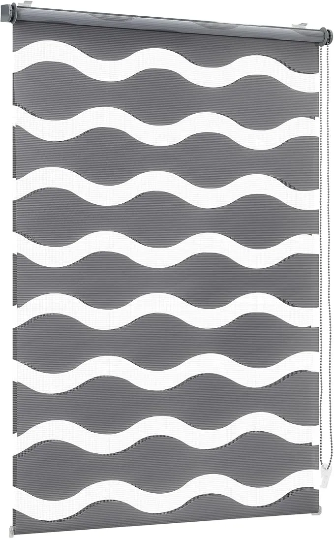Estor Doble Sekey con Instalación sin Taladro - 40x130cm Gris Oscuro