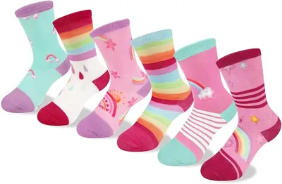 Queenshin 6 Pares Calcetines Niñas Infantiles Rayas
