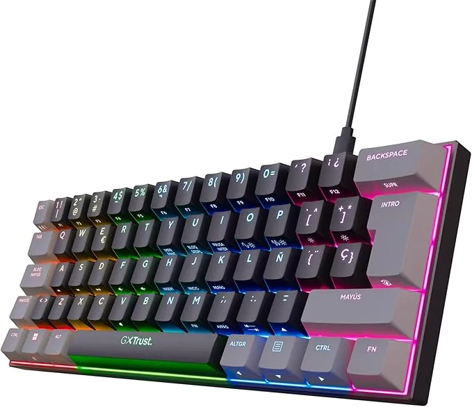 GXTrust 867 Acira - Teclado Gaming Mecánico 60% con Iluminación RGB