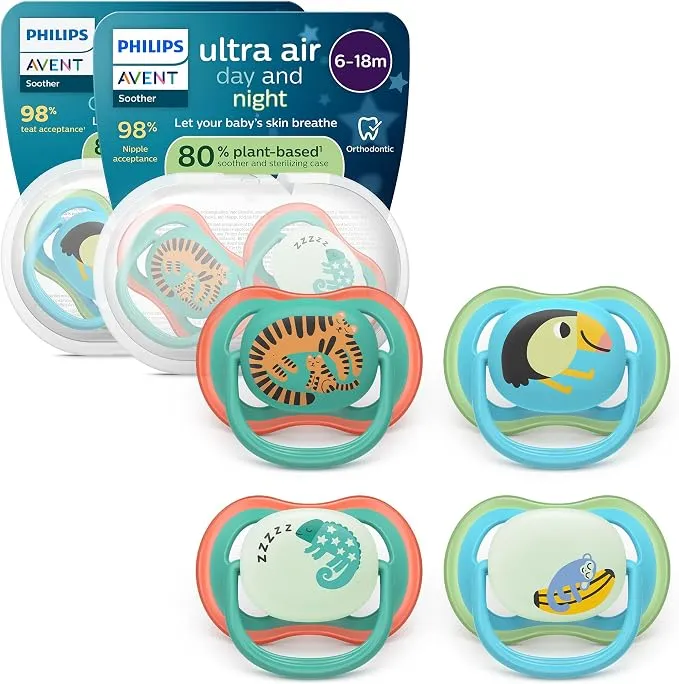 Philips Avent Chupetes Ultra Air para Bebés (6-18 meses) - Pack 4