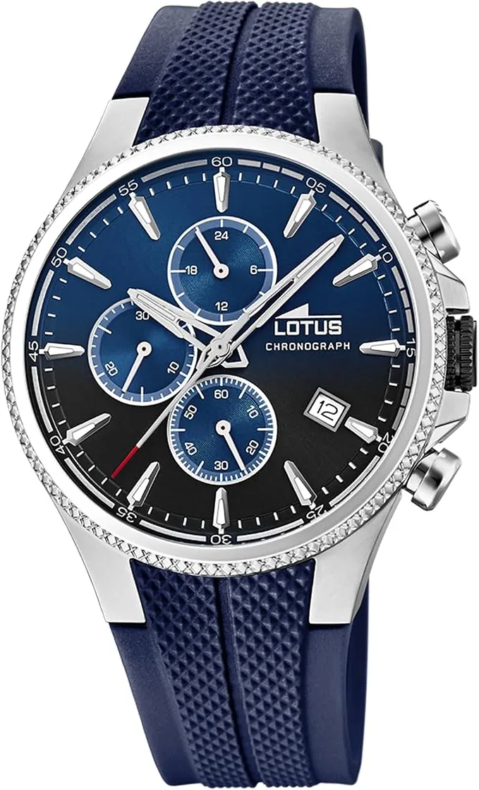 Lotus Reloj Analógico Deportivo para Hombre con Cronógrafo y Caucho