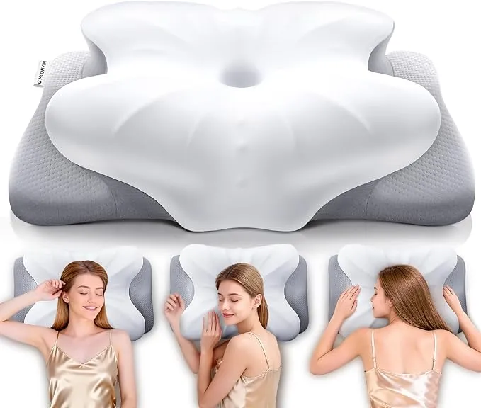 MOONYIN Almohada Cervical Ergonómica 3 en 1 de Espuma Viscoelástica