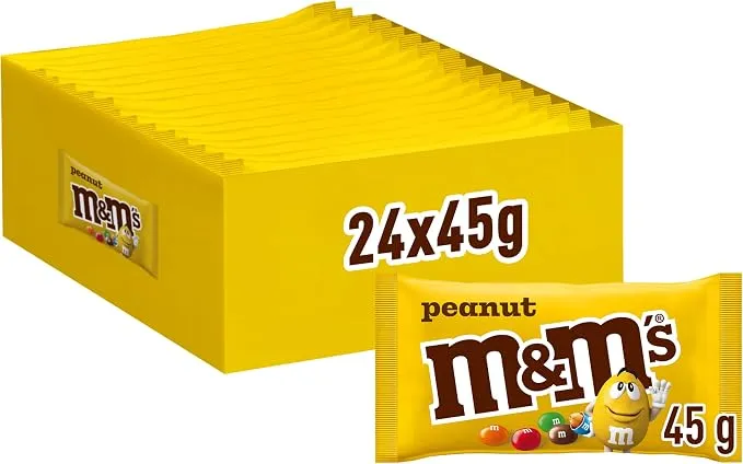 Pack M&Ms Peanuts Cacahuete 24 Bolsas x 75g - Oferta Especial