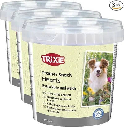 TRIXIE Bote Snack de Entrenamiento Mini Hearts, 200 g, Perro (Paquete de 3)