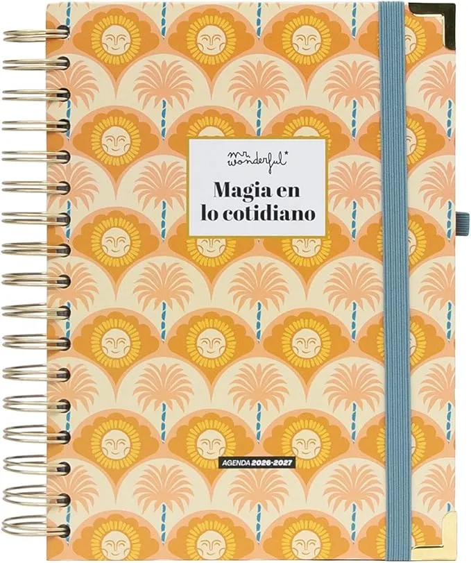Mr. Wonderful Agenda Escolar 2026-2027 Diaria con Espiral y Pegatinas