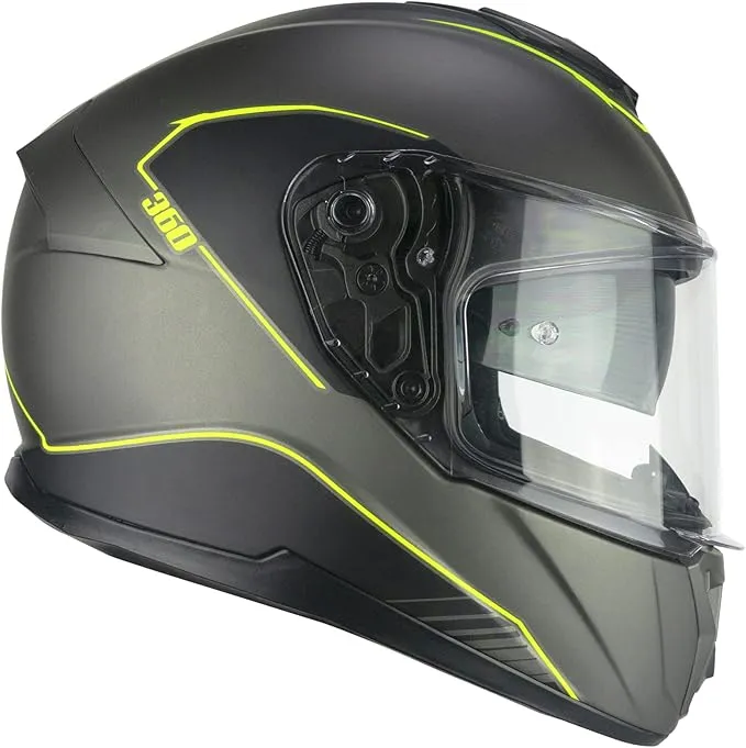 CGM Casco Full Face 360G KAD Ride Grafito Amarillo Fluorescente Mate