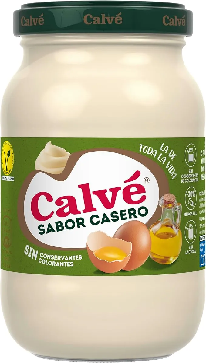 Calve Salsa en tarro, Sabor Casero, sin conservantes, 30% menos sal, 210 ml