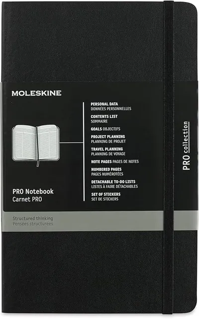Moleskine Cuaderno Profesional Oficina Tapa Blanda Negro 13x21cm 192 Páginas