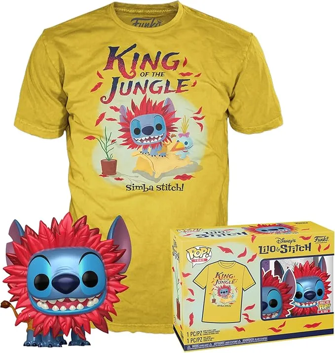 Funko Pop! & tee: Stitch Costume - Simba - M - Camiseta, Franela - Ropa con Figura de Vinilo Coleccionable