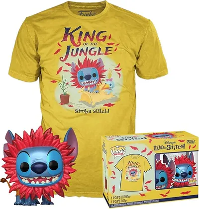 Funko Pop! & tee: Stitch Costume - Simba - M - Camiseta, Franela - Ropa con Figura de Vinilo Coleccionable