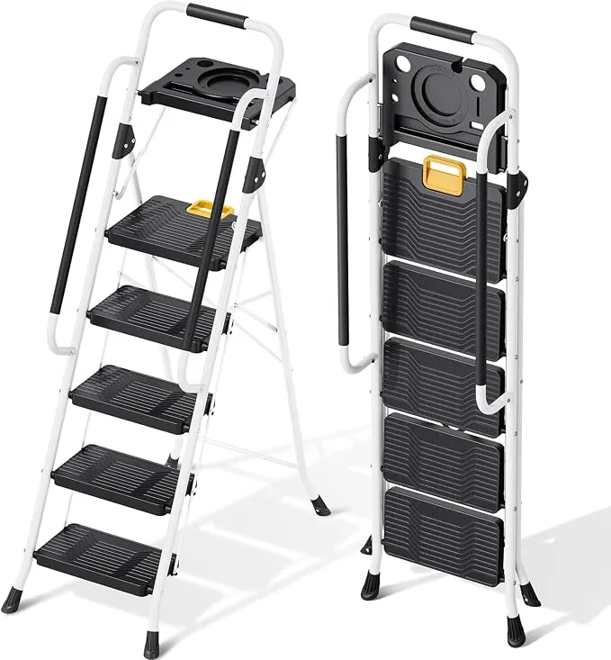 Escalera Plegable Kingrack 5 Peldaños - Máxima Seguridad y Comodidad