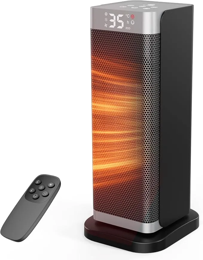 Fitabok Calefactor Eléctrico 2000W PTC Cerámica Silencioso con Mando a Distancia