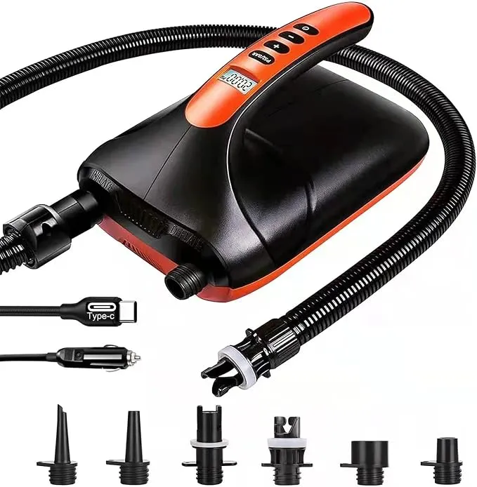 Bomba Eléctrica SUP 20 PSI Recargable para Paddle Surf y Deportes Acuáticos