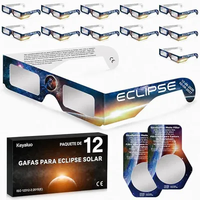 Keyaluo Gafas Eclipse Solar Homologadas, paquete de 12