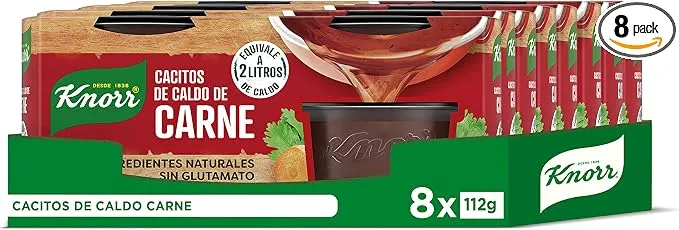 Knorr Cacitos de Caldo de Carne 112g (Pack 8 Unidades)
