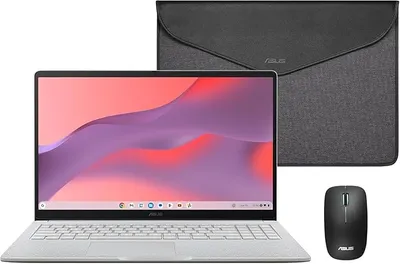 ASUS Chromebook CM1505: Laptop 15.6" Full HD, 4GB RAM, 128GB eMMC + Ratón, Funda y 3 Meses Google AI Pro
