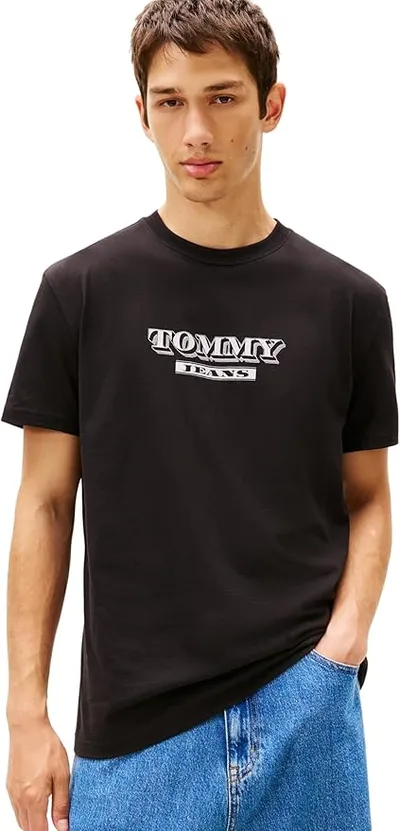 Tommy Jeans Camiseta TJM REG Bills Font SS tee EXT DM0DM22322 Hombre