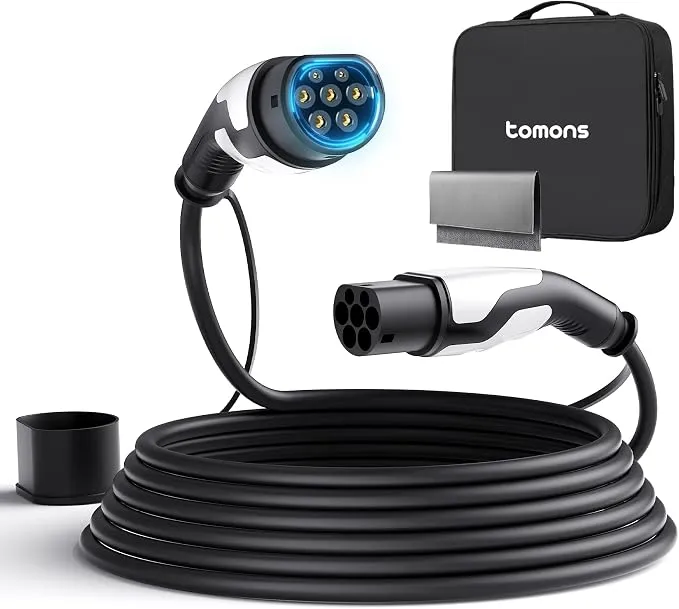 tomons Cable de Carga Coche Eléctrico Tipo 2 - 22 KW, 7M, 32A Trifásica
