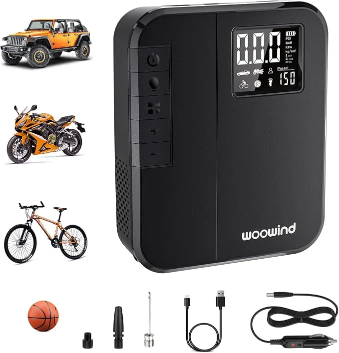 Inflador Eléctrico Portátil Woowind DP3: Ruedas Siempre Listas
