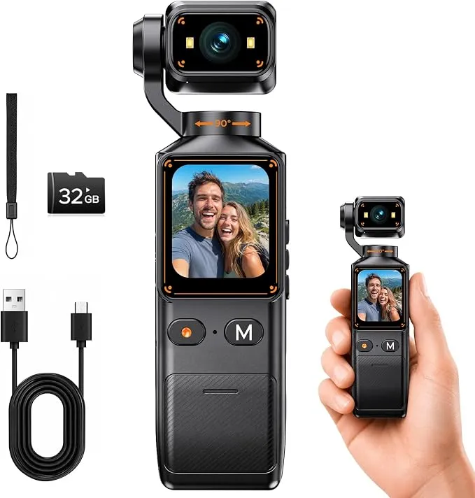 Cámara CAMWORLD 2K 360° Mini para Vlogs con WiFi y Tarjeta Incluida