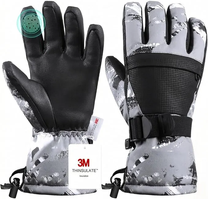 Pnosnesy Guantes de Esquí Impermeables y Térmicos con Pantalla Táctil