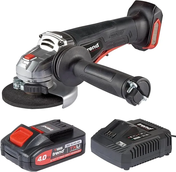 Amoladora Angular Trend 18V Sin Escobillas con Batería y Cargador