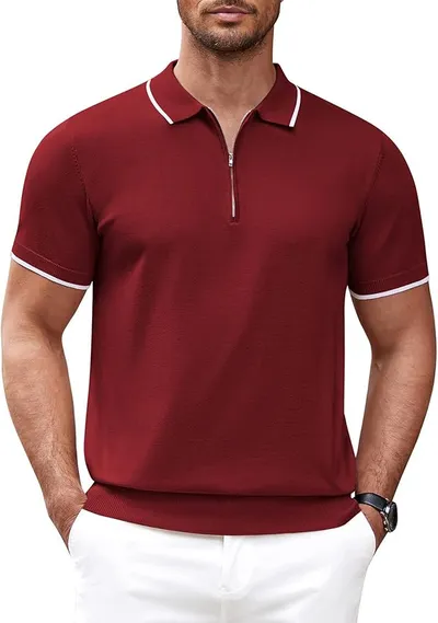Polo COOFANDY SPORT con Cremallera