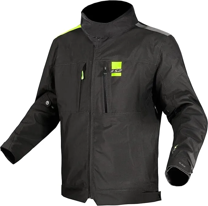 LS2, Chaqueta Moto Impermeable Mujer TITANIUM Black H-V Yellow, S