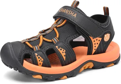 Mishansha Sandalias de Verano para Niños con Puntera Cerrada Resistentes y Cómodas para Actividades Al Aire Libre Negro,32