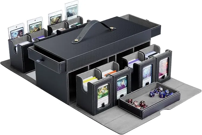 TiMOVO Caja Deck para MTG Commander Modular 11 en 1 - Negro Gris