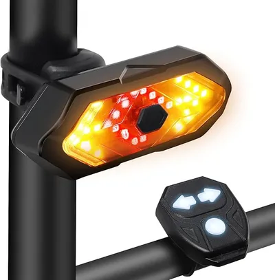 Luz Trasera de Bicicleta con Intermitentes y Control Remoto