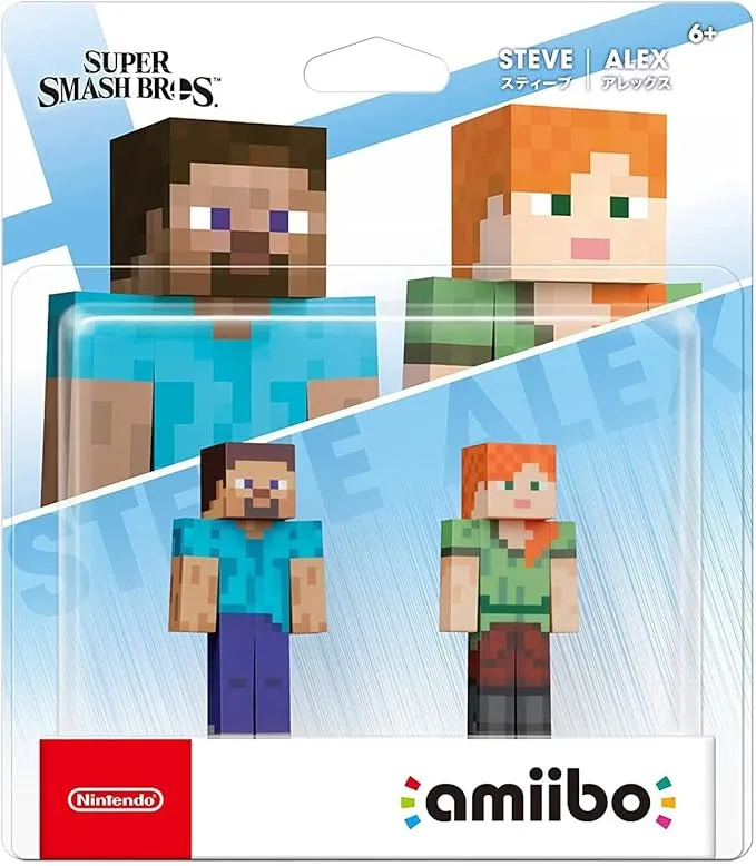 Amiibo Steve y Alex de Minecraft