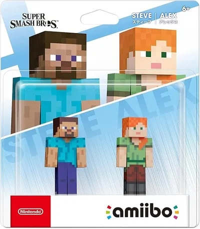 Amiibo Steve y Alex de Minecraft