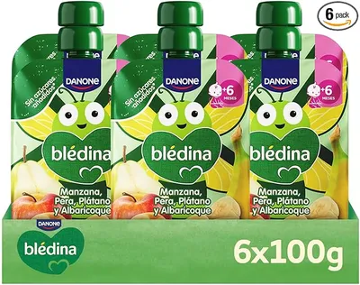 Blédina Bolsitas de Manzana, Pera, Platano y Albaricoque para Bebé