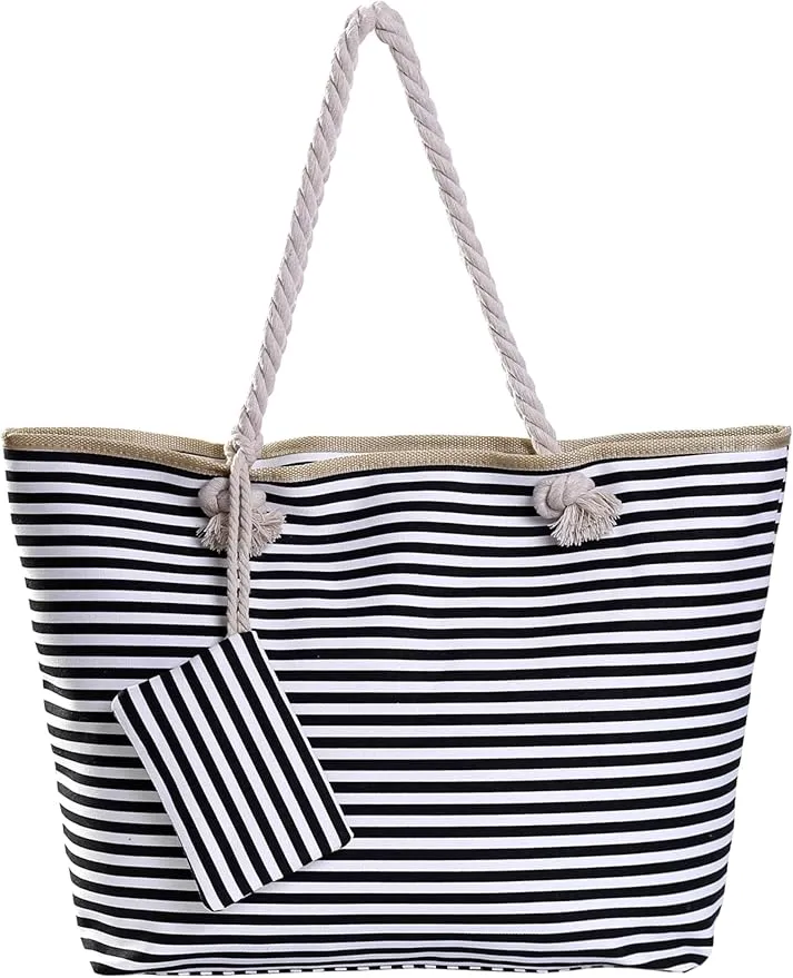 DonDon Bolso de playa grande impermeable con cremallera bolso de hombro