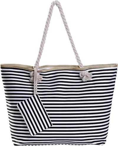 DonDon Bolso de playa grande impermeable con cremallera bolso de hombro