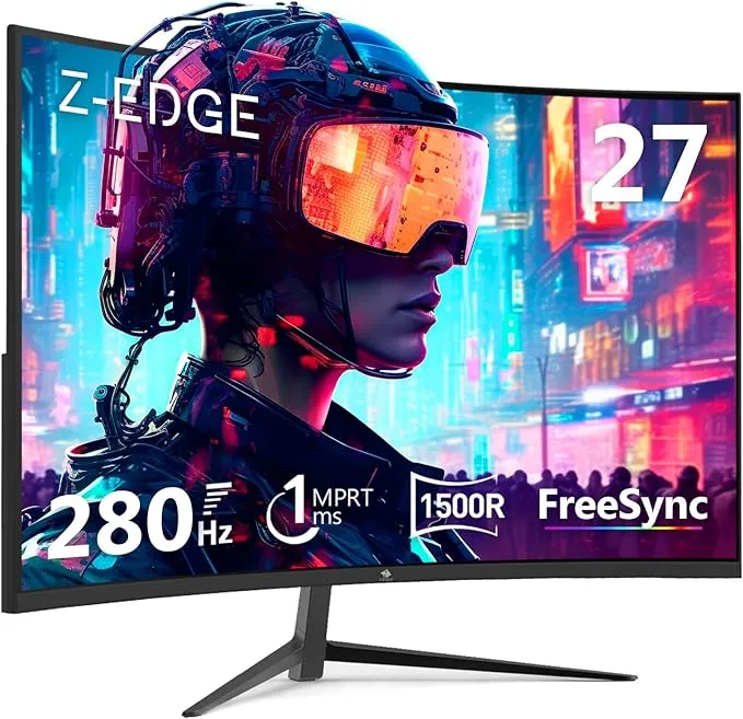 Z-Edge Monitor Gaming 27 Pulgadas, Monitor Curvo 280 Hz, 1ms MPRT, FHD, FreeSync