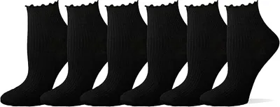 Amazon Essentials Calcetines Tobilleros con Borde Ondulado Mujer