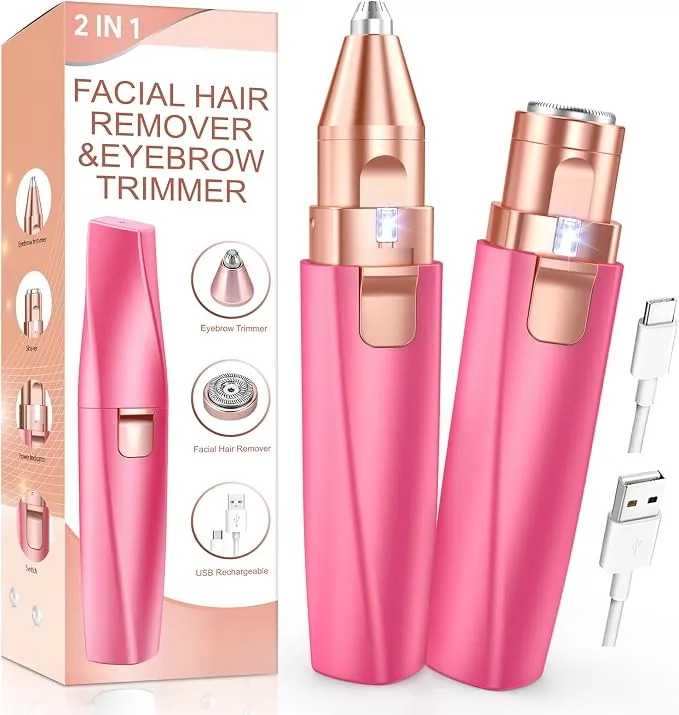 Rasuradora Facial Eléctrica iFANZETECH para Mujer - Rosa Fucsia
