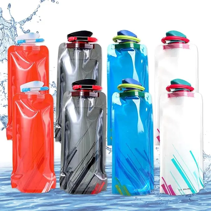 Pack de botellas de agua plegables 700 ml