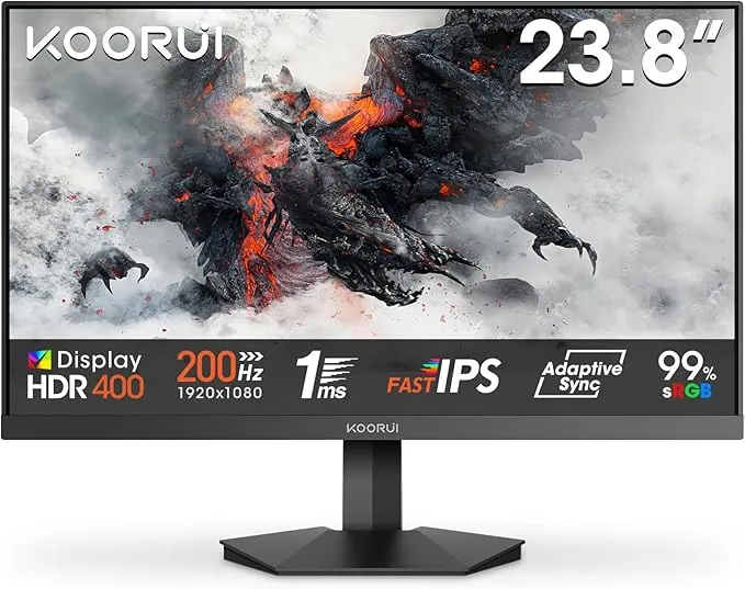 KOORUI Gaming Monitor 24" 170Hz PC Pantalla FHD Adaptive Sync HDMI 1.4