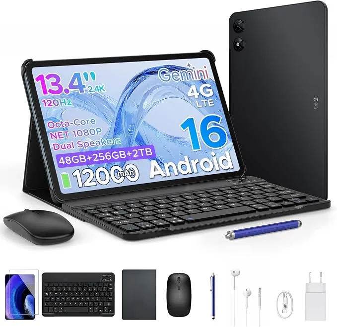 Tablet P13 Pro 13.4" 120Hz Android 16GB RAM 256GB Almacenamiento con Teclado y Lápiz