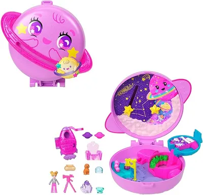 Polly Pocket Estuche Planeta Polly en el espacio exterior Conjunto de juego y muñeca