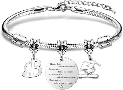 Astellea Pulsera con Iniciales Inspiradoras para la Graduación